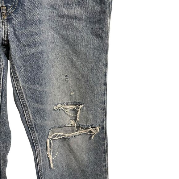 RE/DONE 90"s Comfy Jeans Ripped Distressed Button Fly High Rise Size 28 - Picture 4 of 9